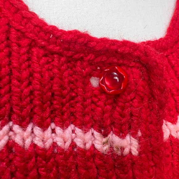 Vintage 90s Red Striped Knit Vest - Picture 6 of 7